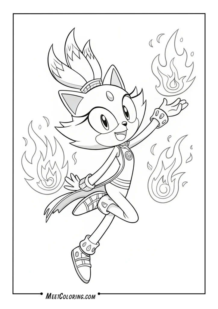Blaze the Cat with Flames