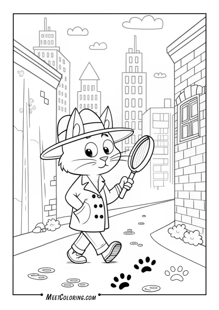 Detective Cat in Alley