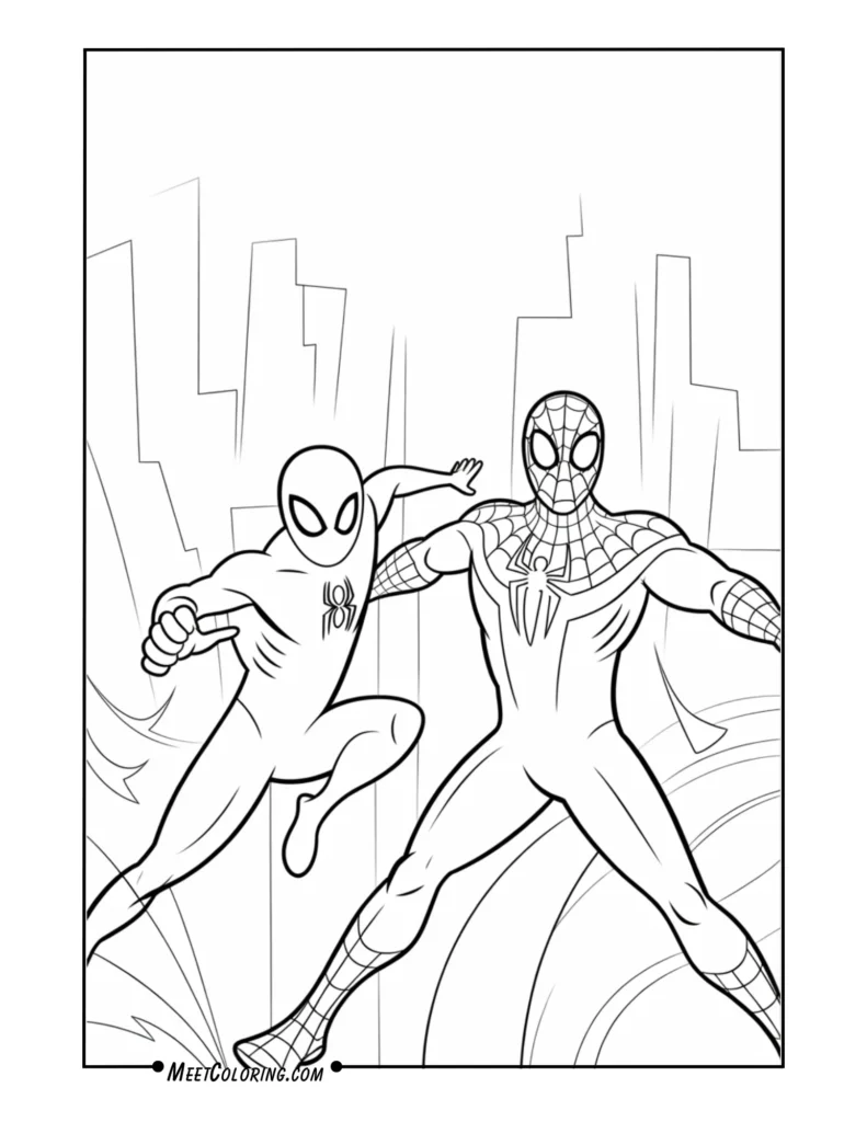 Ghost-Spider and Miles Morales Team-Up Pose