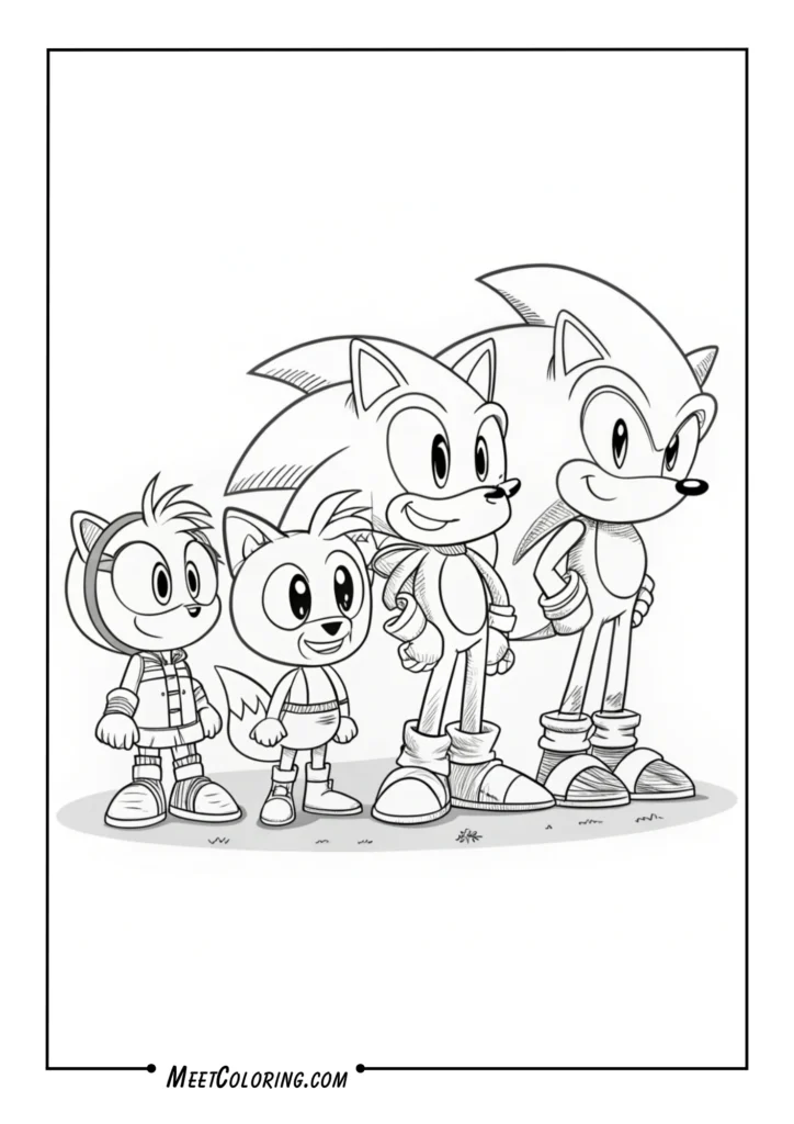Group Pose — Sonic and Friends