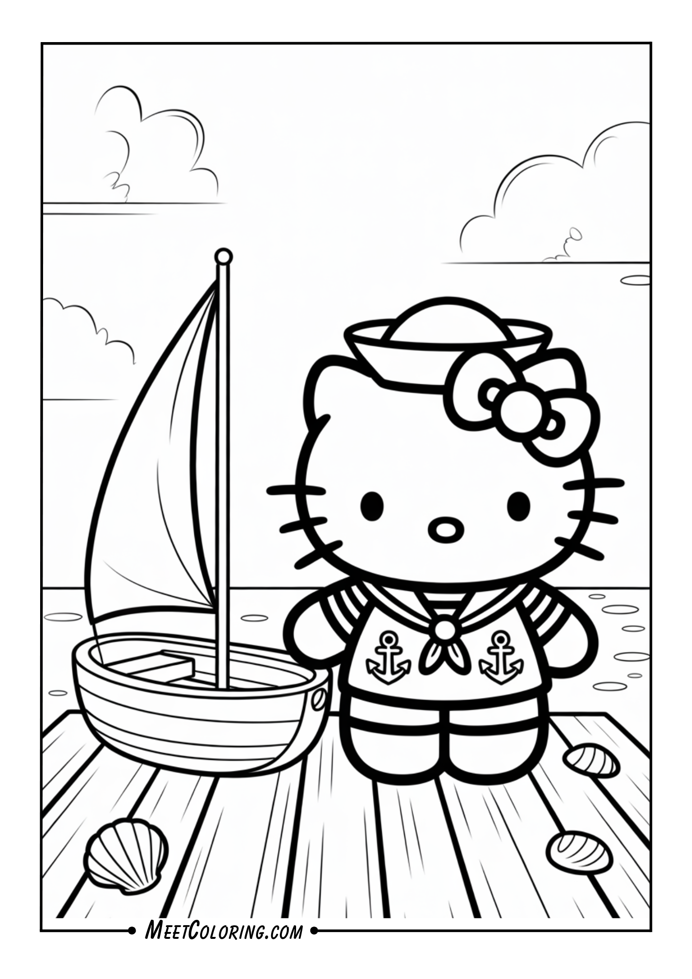 Hello Kitty dressed as a sailor