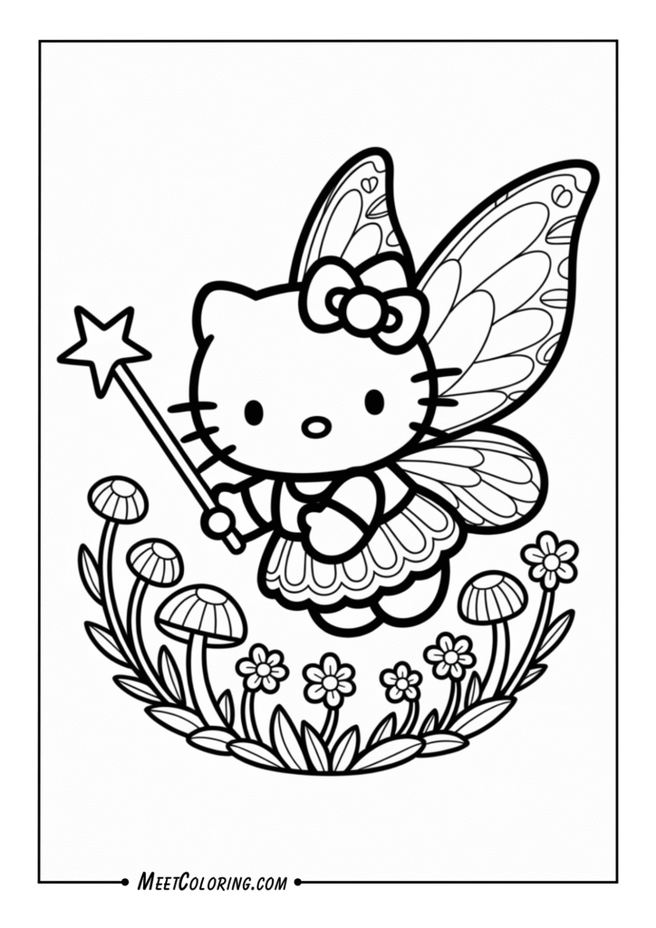 Hello Kitty in a magical fairy costume