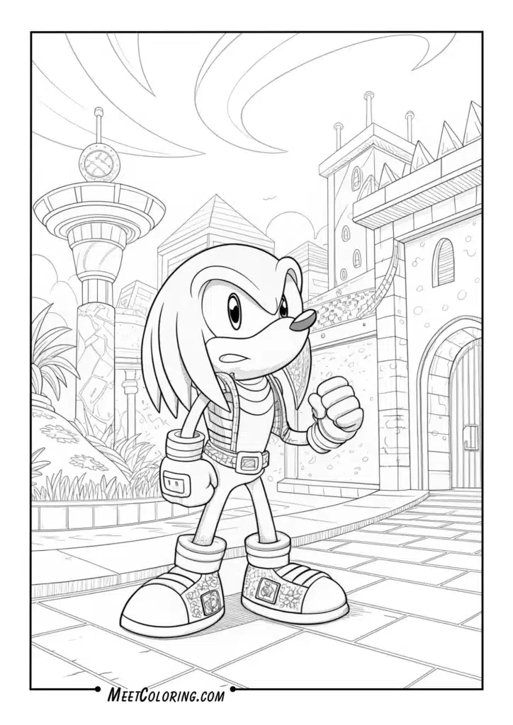 Knuckles Guarding the Master Emerald
