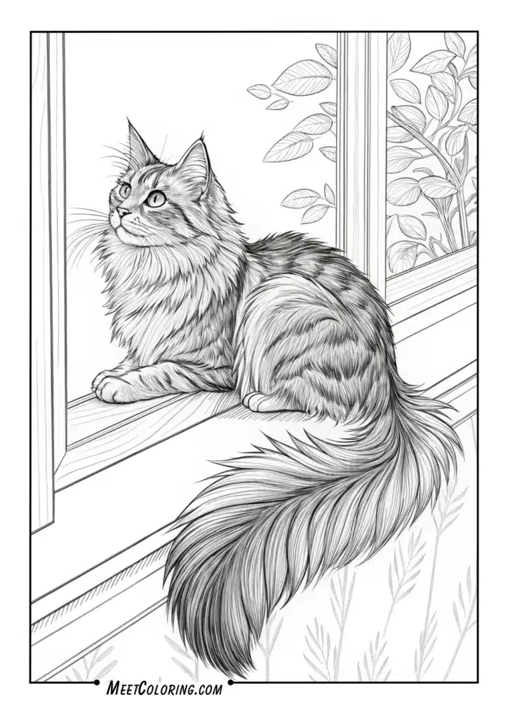 Maine Coon on a Windowsill