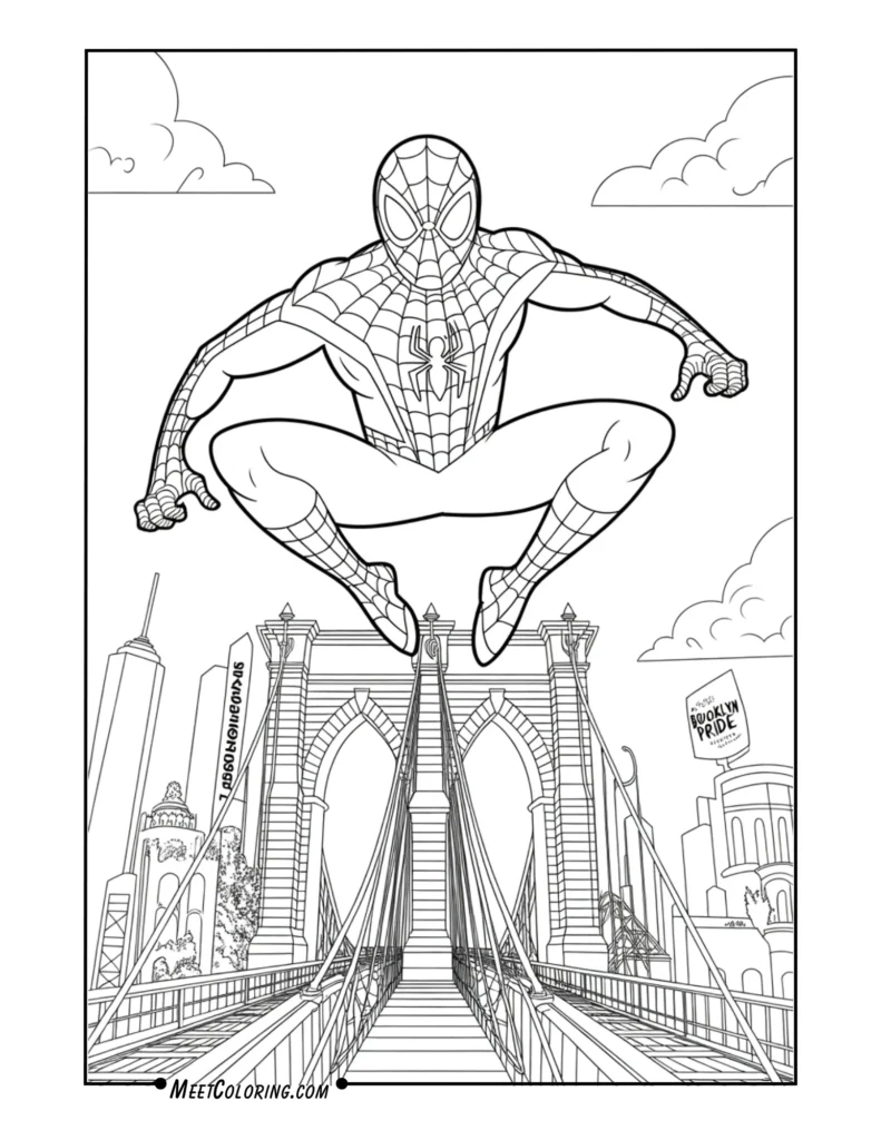 Miles Morales Swinging Through Brooklyn
