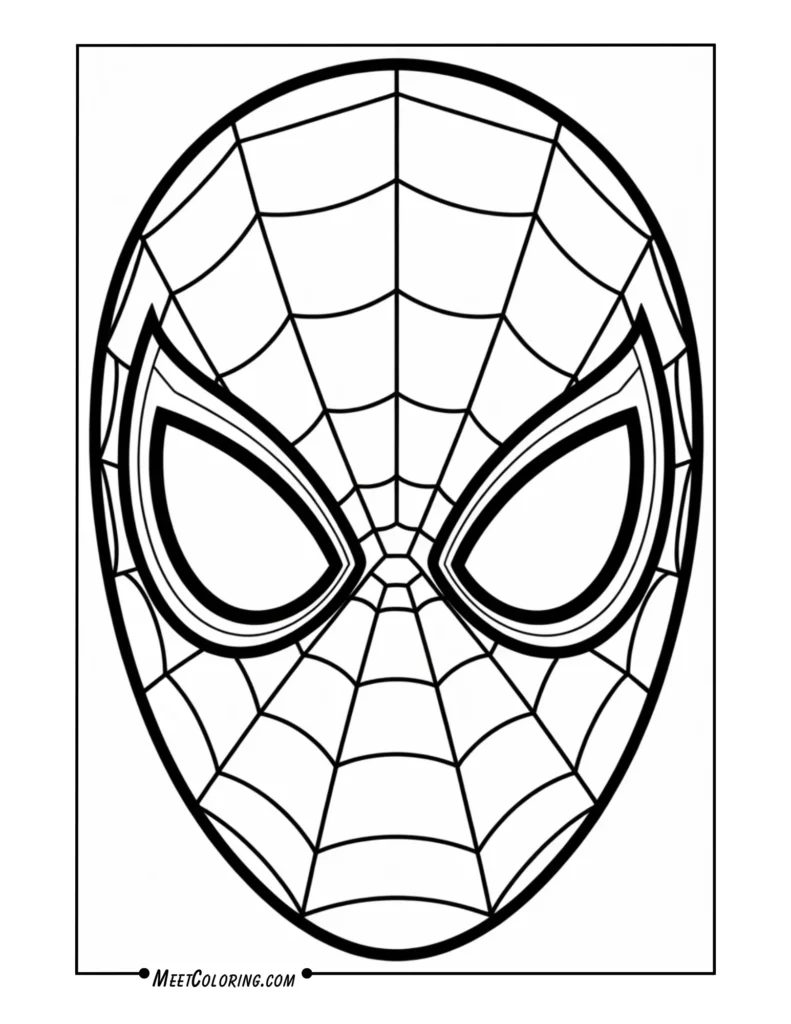 Minimalist Spider-Man Mask Face Outline