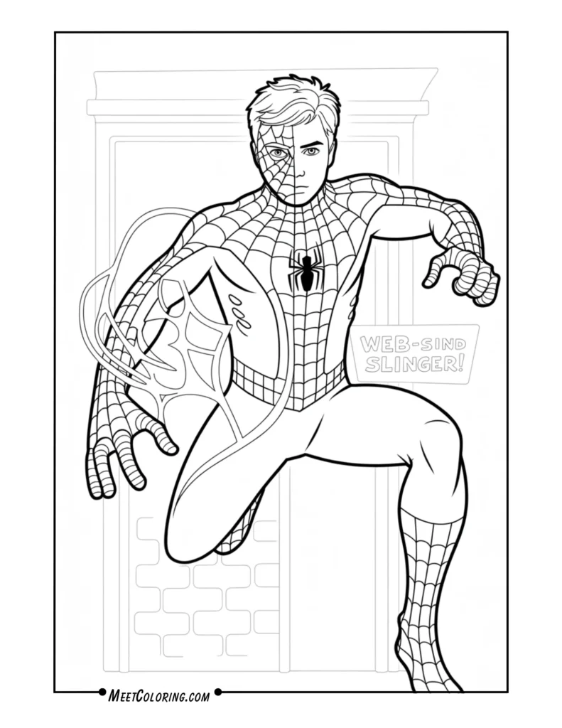 Peter Parker Mid-Suit Change into Spider-Man
