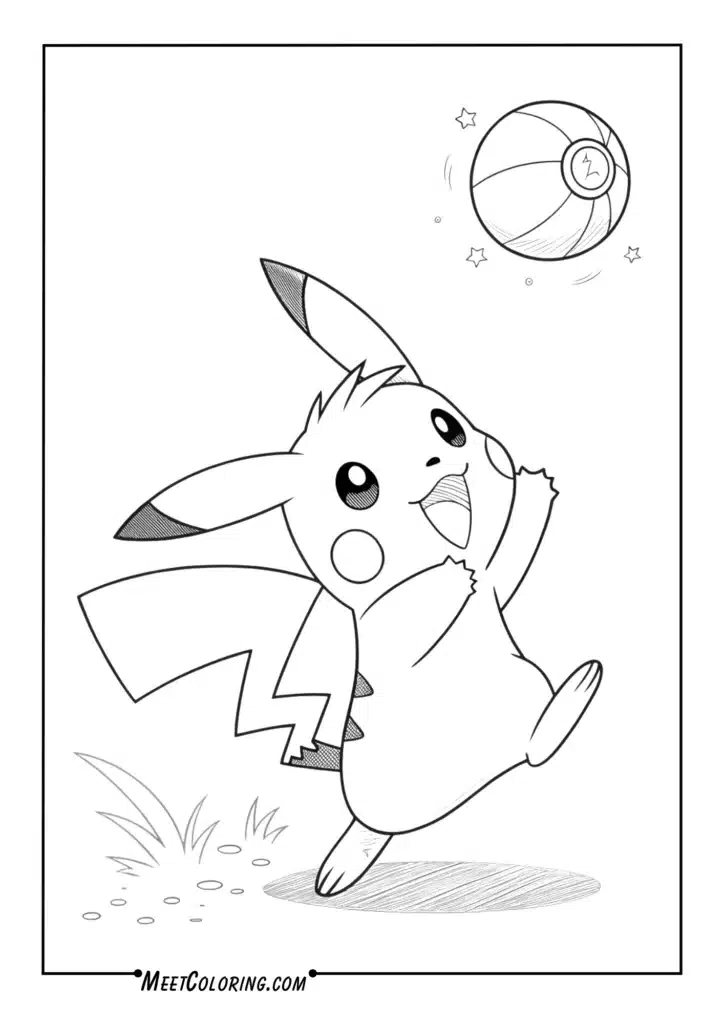 Pikachu Playing with Ball