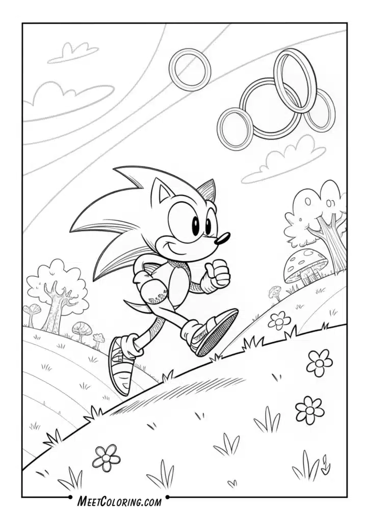 Sonic Running Through Green Hill Zone