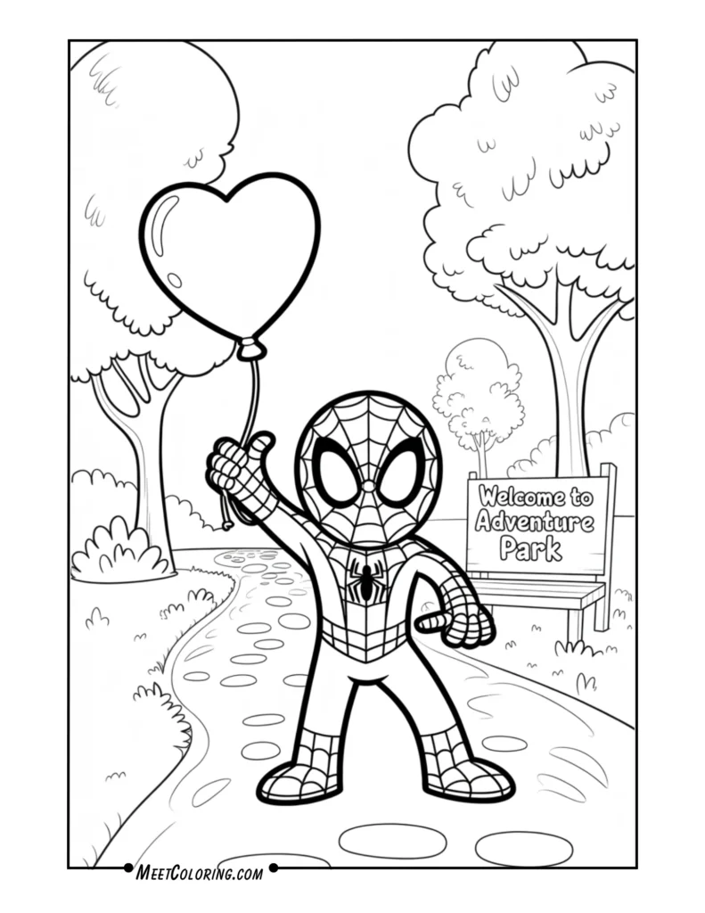 Spider-Man Holding a Balloon