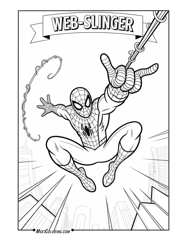 Spider-Man Shooting Webs in Action Pose